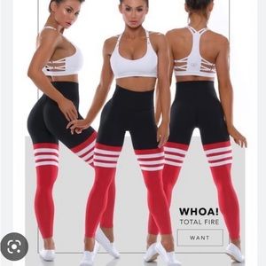 Bombshell sportswear red sock legging size xs